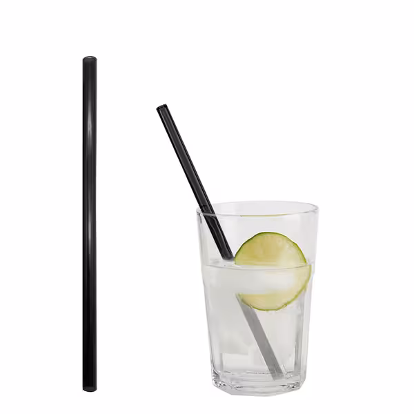(50 adet) Cam Pipet - 200mm - ø 8mm - düz - Siyah Şeffaf - dahil 1 Naylon Temizlik Fırçası
