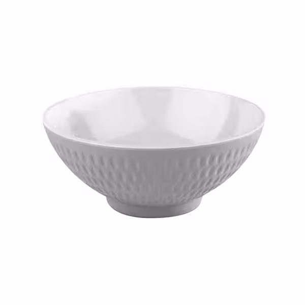 (6 adet) Kase - ASIA PLUS - Melamin - 0,60L - köşeli - 160x160mm - Derinlik:70mm - Beyaz/Gri