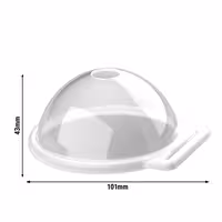 (24 pcs) Reusable Lid - with dome & straw opening - 300-500ml - Clear - fits Polycarbonate Cup MWBGK300/MWBGK400/MWBGK500
