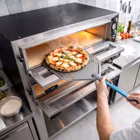 Electric Deck Pizza Oven - Twin Deck - Refractory Stone Deck - 6+6 x Ø 35cm (13.8") - Mechanical Controls - up to 450°C