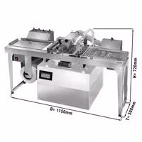 Commercial Countertop Chocolate Tempering Machine - 11kg - 1,1kW - with Dispensing Spout - incl. Work Shelf - Enrobing Area