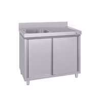 Sudoper s ormarićem ECO - inox - 1000 x 600 mm - s 1 koritom - korito lijevo