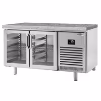 Pekarski rashladni pult PREMIUM PLUS - 1618x800 mm - 420 l - Ventilirano hlađenje - s 2 staklena vrata - granitna radna ploča