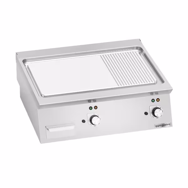 Elektromos rostlap - 9,6 kW - Sima és bordázott - asztali - Professzionális