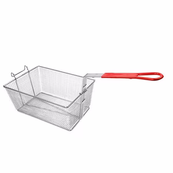 Košara za fritezu - 240x335x150 mm - pocinčani metal | plastična ergonomska drška 290 mm - za friteze - kompatibilno s GFK591-40