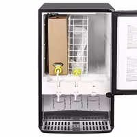 GASTRO-COOL | Rashladna vitrina za pića - 480 mm - 65 l - s 1 staklena krilna vrata & reklamnim zaslonom & LED osvjetljenjem - crni