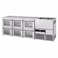 Pivski štand PREMIUM - 2500x700 mm - 6 Staklene ladice