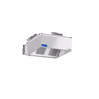 Commercial Wall-Mounted Extractor Hood with Motor – 1200mm – with Speed Controller, Baffle Filters & Lighting