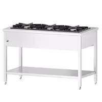 Fogão a gás - 25,5kW - 3 queimadores - aberto com base e gaveta de recolha - com queimadores de alto rendimento