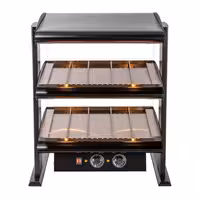 Commercial Heated Display Cabinet - 710mm - 1.02kW - with 2 shelves - Black