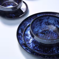 (6 adet) BAMA BLUE - Düz Tabak - Stoneware, Ø270mm, Mavi