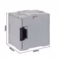Termo kutija - prednje punjenje - GN 1/1 - 340x535x530 mm - za 12x GN 1/1 - uklj. transportna kolica