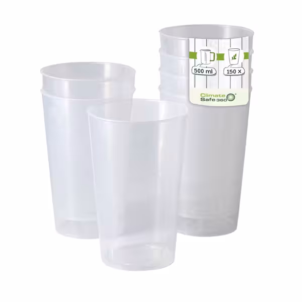 (150 pcs) Polycarbonate Cup (reusable) - Stacking - 500ml - Ø 90mm - Clear
