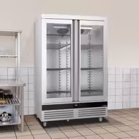 Szafa chłodnicza ze stali nierdzewnej PREMIUM - GN 2/1 - 1400 litrów - z 2 szklanymi drzwiami