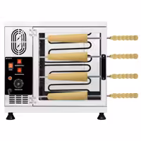 Baumstriezel (Chimney Cake) Makinesi - 3,5kW - 16 adet düz pişirme şişi dahil