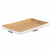 (6 pcs) Serving Tray - BAMBOO - Melamine - 345x215mm - Height: 30mm - Beige/White