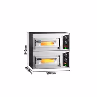 Electric Deck Pizza Oven - Single Deck - Refractory Stone Deck - 1 x Ø 35cm (13.8") - 230V Single Phase | 13A Plug - Mechanical Controls - up to 450°C