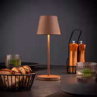 (4 adet) Şarj Edilebilir Masa Lambası - MERLE MINI - 3 kademeli kısılabilir - Ø110x305mm - Fırın ızgarası