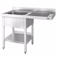 Pult za pranje za perilicu posuđa - 1400x600 mm - s 1 koritom lijevo