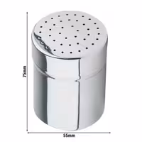 (6 Stück) Streuer - fein - Löcher Ø 1mm - Edelstahl - 150ml - Höhe: 75mm