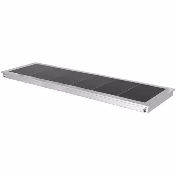Värmeplatta i rostfritt stål - drop-in - 2110 mm - 6x GN 1/1 - 2,7 kW
