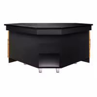 Eck-Kassentisch TORONTO - 1570mm - Holzfront - schwarze Granit-Arbeitsplatte