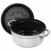 STAUB | Cocotte Round Enamelled Cast Iron Casserole Dish – Ø 200 mm – White Truffle