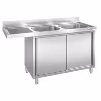 Allaskaappi astianpesukoneelle - 1600x700 mm - 2 allasta, oikealla