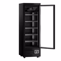 Commercial multideck display fridge - 630mm - 443L - with 1 hinged glass door & 5 shelves - Black