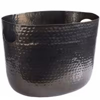 Posuda za hlađenje vina/pjenušca - Aluminij - 7 l - Ø 300 mm - Crna, čekićana - s ručkama