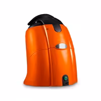 Commercial Electric Citrus Juicer - 570W - 14.5kg - with press arm, interchangeable cones, dishwasher-safe parts - Orange (Double)
