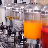 Juice Dispenser - 3x polycarbonate tanks with tap & ice inserts - 24 Litres - Stainless steel - incl. drip tray