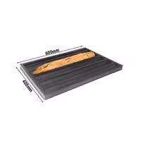 (10 pcs) Baguette Tray - Aluminium - EN 600x400 - with 5 moulds