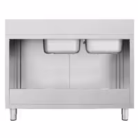 Sudoper s ormarićem ECO - inox - 1600 x 600 mm - sa 2 korita - korita lijevo