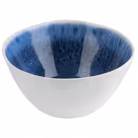 (6 adet) Kase - BLUE OCEAN - Melamin - 0,6L - köşeli - 150x150mm - Derinlik:75mm - Beyaz/Mavi