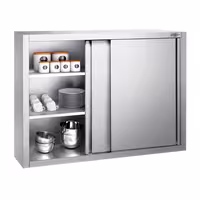 خزانة حائط ستانلس ستيل PREMIUM - 1000x400mm - مع باب انزلاقي - ارتفاع 1000 mm