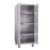 خزانة تخزين من الفولاذ المقاوم للصدأ PREMIUM - 800x700mm - 2 أبواب مفصلية - الارتفاع: 1800mm