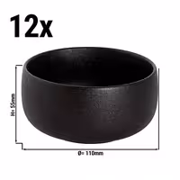 (12 pcs) Dessert Bowl - Universe - Porcelain - 450ml - round - Ø 110mm - Depth: 55mm - Black