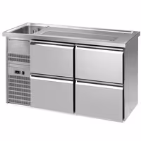 Direct Draw Beer Dispenser / Kegerator - 4 Drawers PREMIUM – 1 sink left - 1550×700 mm - beer box included