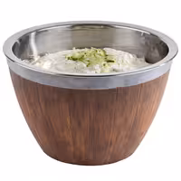 Kase - Paslanmaz Çelik & Melamin - 3L - yuvarlak - 2 parçalı set - Ø260mm - Derinlik:160mm - Kahverengi
