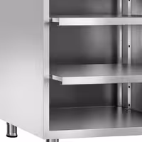 Mesa de trabalho de bar - Aço inoxidável - 800x600mm - com 3 prateleiras