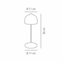 (4 adet) Şarj Edilebilir Masa Lambası - JOSEF MINI - 3 kademeli kısılabilir - Ø110x300mm - Champagner