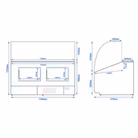 Serve Over Counter - 1568mm - front panel beige - capacity 324 litres