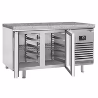 Pekarski rashladni pult PREMIUM PLUS - 1618x800 mm - 420 l - Ventilirano hlađenje - s 2 staklena vrata - granitna radna ploča