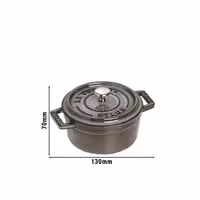 STAUB | Mini Cocotte Round Enamelled Cast Iron Casserole Dish – Ø10 cm – Graphite Grey