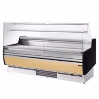 Serve Over Counter - 1935mm - front and sides glass, rear open - 1 shelf - front panel beige - capacity 213 litres