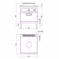 Gas Glühplattenherd - 13 kW - inkl. Gasbackofen Statisch - 7,8 kW