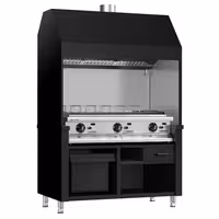 Commercial Gas Chargrill BERLIN - 1360mm - 790mm Deep - Cast-Iron Cooking Grids - Black - 6 Grill Grids