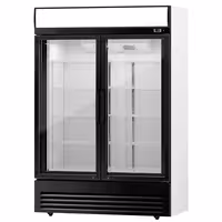 Frigorífico expositor de bebidas - 1295mm - 880L - com 2 portas de batente em vidro - com indicação/painel digital de temperatura - Preto
