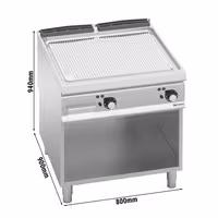 Elektriskā grilvirsma - 13,7 kW - Rievota